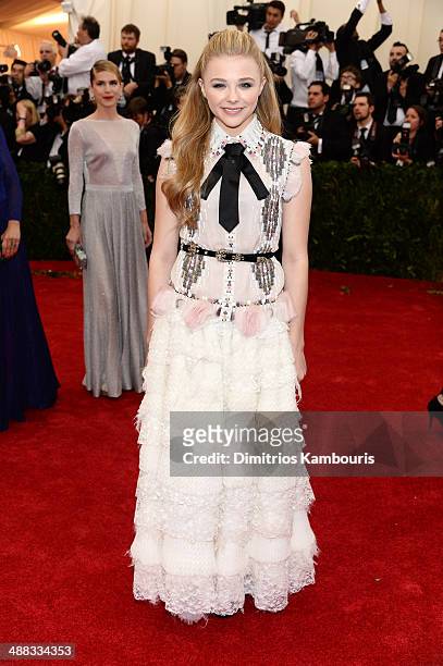 Actress Chloe Grace Moretz attends the "Charles James: Beyond Fashion" Costume Institute Gala at the Metropolitan Museum of Art on May 5, 2014 in New...