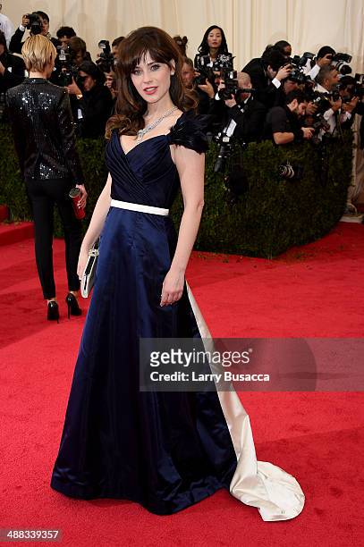Zooey Deschanel attends the "Charles James: Beyond Fashion" Costume Institute Gala at the Metropolitan Museum of Art on May 5, 2014 in New York City.