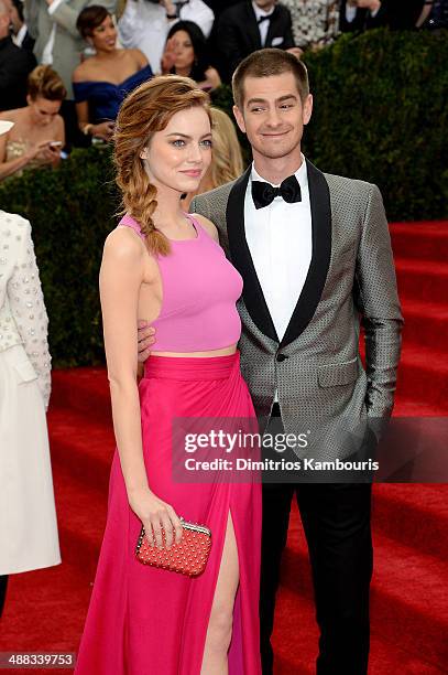 Actors Emma Stone and Andrew Garfield attends the "Charles James: Beyond Fashion" Costume Institute Gala at the Metropolitan Museum of Art on May 5,...