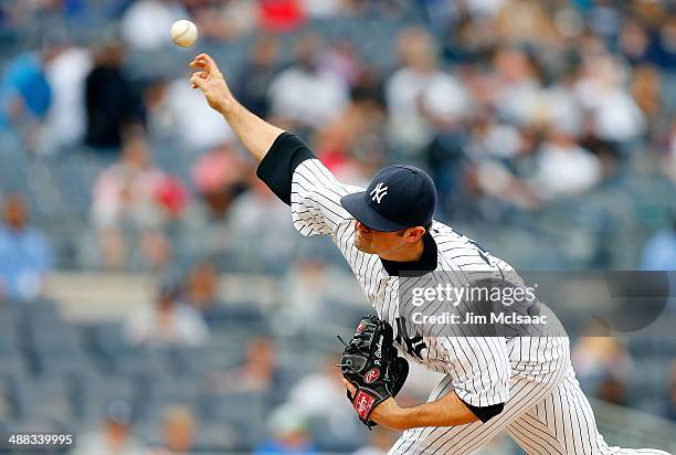 Preston Claiborne of the New York Yankees in action against the Tampa Bay Rays at Yankee Stadium on May 3, 2014 in the Bronx borough of New York...