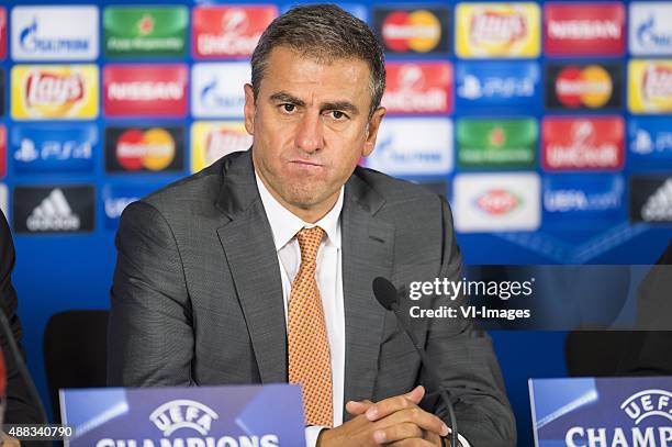 Coach Hamza Hamzaoglu of Galatasaray during the UEFA Youth League match between Galatasaray and Atletico Madrid on September 15, 2015 at Istanbul,...