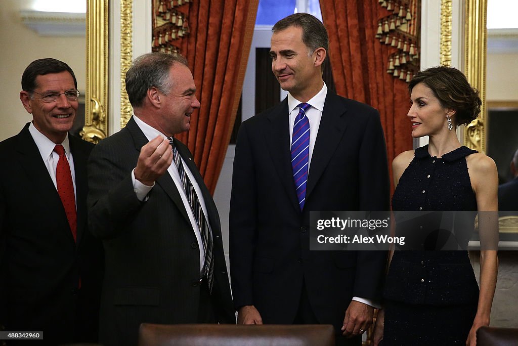 King Felipe And Queen Letizia Meet With Lawmakers On Capitol Hill