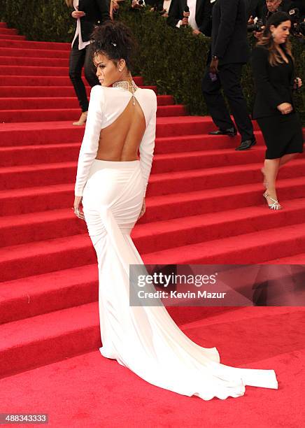 Rihanna attends the "Charles James: Beyond Fashion" Costume Institute Gala at the Metropolitan Museum of Art on May 5, 2014 in New York City.