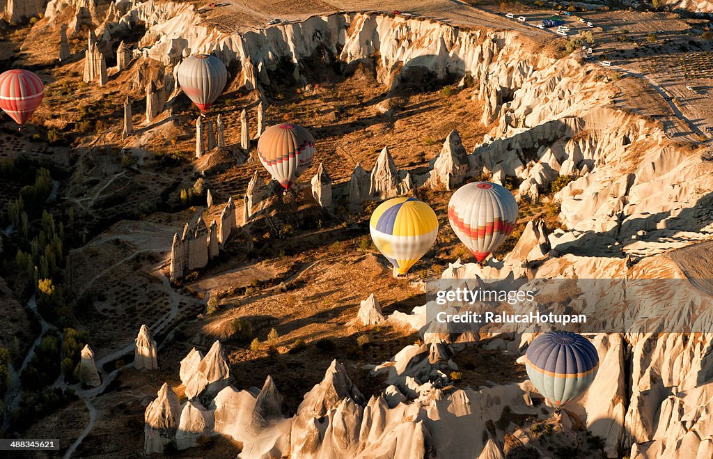 Hot air baloons flying in Cappadocia
