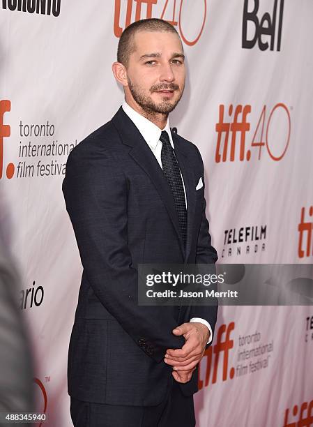 Actor Shia LaBeouf attends the "Man Down" premiere during the 2015 Toronto International Film Festival at Roy Thomson Hall on September 15, 2015 in...