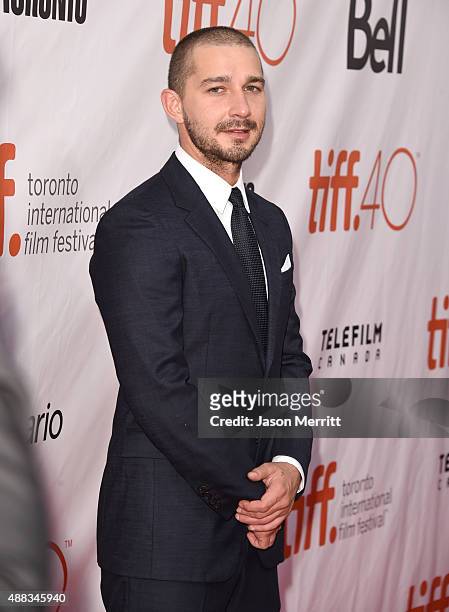 Actor Shia LaBeouf attends the "Man Down" premiere during the 2015 Toronto International Film Festival at Roy Thomson Hall on September 15, 2015 in...