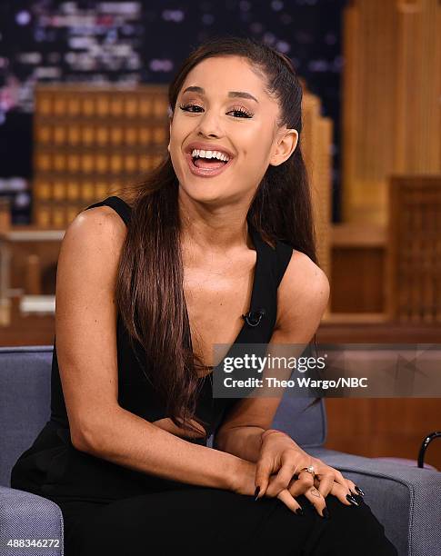 Ariana Grande Visits "The Tonight Show Starring Jimmy Fallon" at Rockefeller Center on September 15, 2015 in New York City.