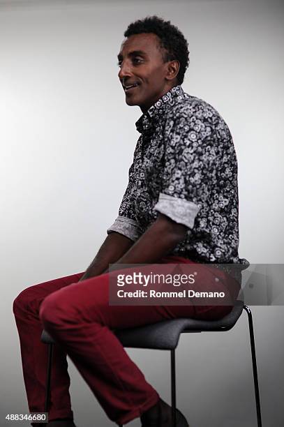 Chef Marcus Samuelsson visits at Linkedln at The Empire State Building on September 15, 2015 in New York City.