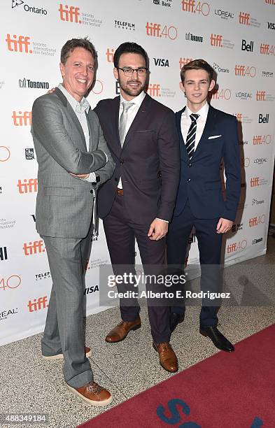 Creator Tim Kring, actors Ryan Guzman and Robbie Kay attend the "Heroes Reborn" premiere during the 2015 Toronto International Film Festival at the...