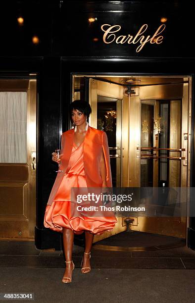 Singer Solange Knowles attends Met Gala 2014 - Departures From The Carlyle in New York City.