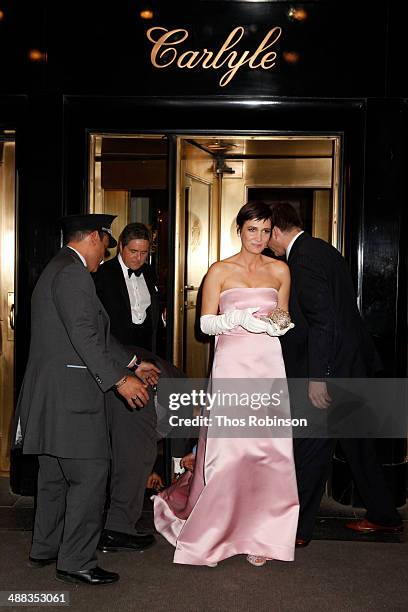 Actress Cassandra Grey attends Met Gala 2014 - Departures From The Carlyle in New York City.