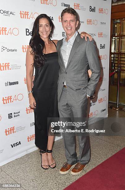 Creator Tim Kring and Lisa Kring attend the "Heroes Reborn" premiere during the 2015 Toronto International Film Festival at the Winter Garden Theatre...