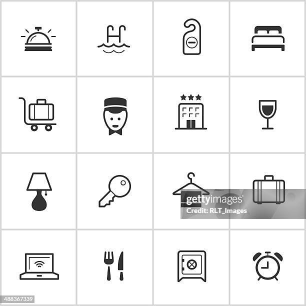 hotel icons — inky series - service bell stock illustrations