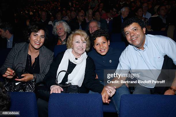 Sister of Charles Aznavour, Aida Aznavour and Guests attend the Concert of singer Charles Aznavour at Palais des Sports on September 15, 2015 in...