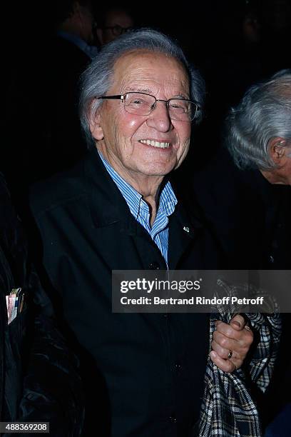 Singer of 'Compagnons de la chanson' Fred Mella attends the Concert of singer Charles Aznavour at Palais des Sports on September 15, 2015 in Paris,...