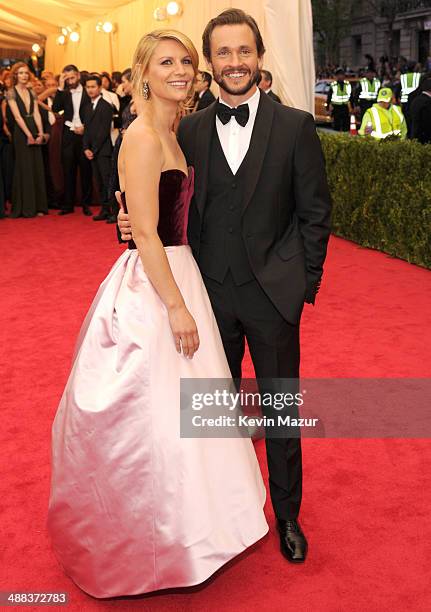 Claire Danes and Hugh Dancy attend the "Charles James: Beyond Fashion" Costume Institute Gala at the Metropolitan Museum of Art on May 5, 2014 in New...