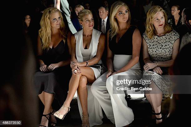 Amy Schumer, Jessica Seinfeld, Kate Upton and Laura Linney attend the Narciso Rodriguez Spring 2016 fashion show during New York Fashion Week at SIR...