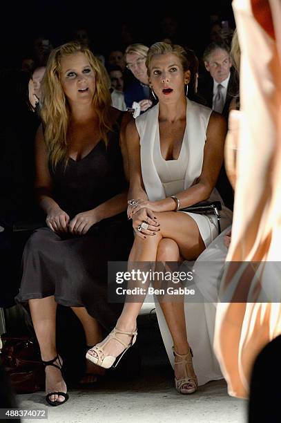 Amy Schumer and Jessica Seinfeld attend the Narciso Rodriguez Spring 2016 fashion show during New York Fashion Week at SIR Stage 37 on September 15,...