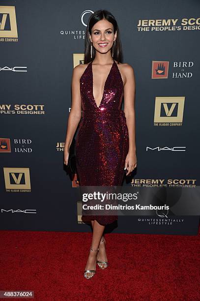 Victoria Justice attends "Jeremy Scott: The People's Designer" New York Premiere at The Paris Theatre on September 15, 2015 in New York City.