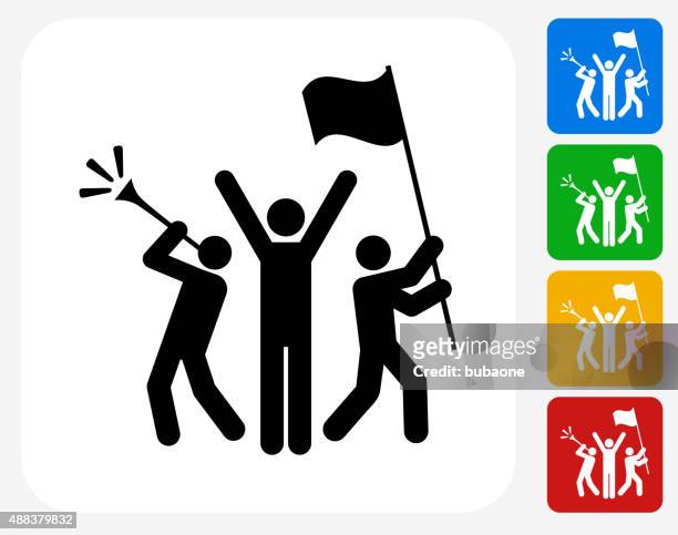 rally celebration icon flat graphic design - political rally stock illustrations