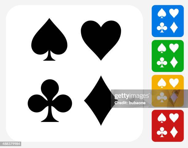 stockillustraties, clipart, cartoons en iconen met card symbols set icon flat graphic design - poker