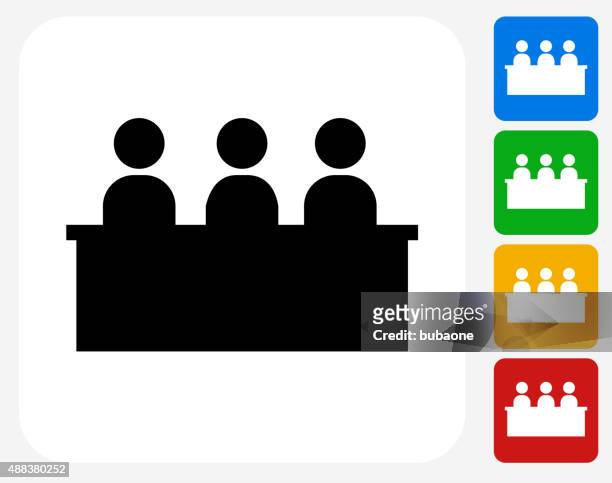 audience icon flat graphic design - attending icon stock illustrations