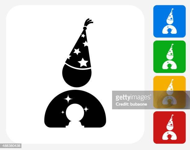 wizard icon flat graphic design - hawks wizards stock illustrations
