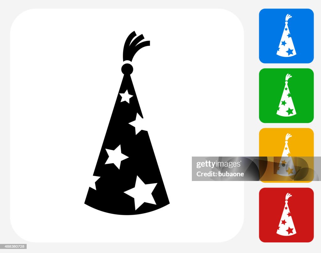 Wizard Hat Icon Flat Graphic Design