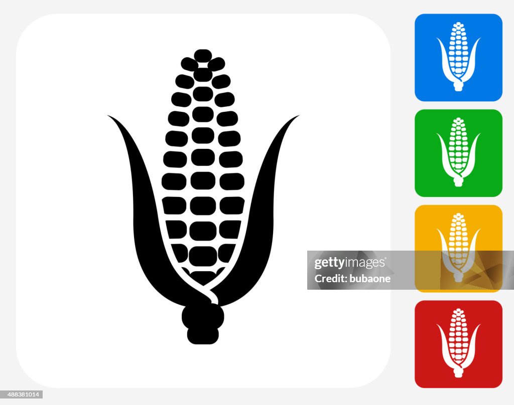 Corn Icon Flat Graphic Design