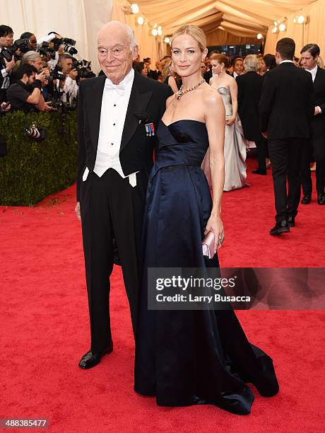 Leonard Lauder and Carolyn Murphy attend the "Charles James: Beyond Fashion" Costume Institute Gala at the Metropolitan Museum of Art on May 5, 2014...