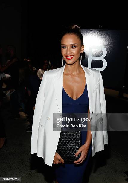 Jessica Alba attends Narciso Rodriguez fashion show during Spring 2016 New York Fashion Week at SIR Stage37 on September 15, 2015 in New York City.