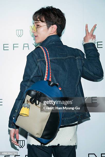 Key of South Korean boy band SHINee attends the launch party for DEFAYE flagship store on September 15, 2015 in Seoul, South Korea.