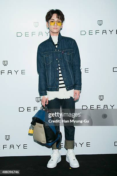 Key of South Korean boy band SHINee attends the launch party for DEFAYE flagship store on September 15, 2015 in Seoul, South Korea.