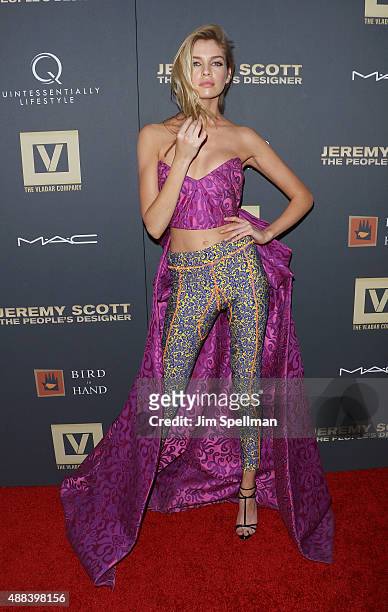 Model Stella Maxwell attend the "Jeremy Scott: The People's Designer" New York premiere at The Paris Theatre on September 15, 2015 in New York City.