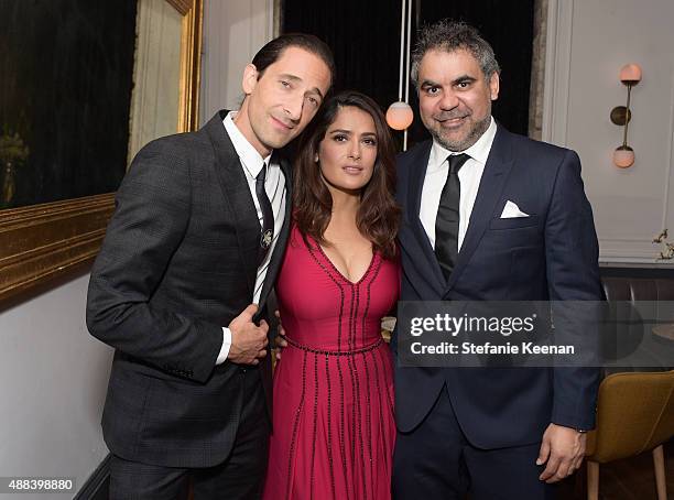 Actors Adrien Brody, Salma Hayek and director Wayne Blair attend the Septembers of Shiraz TIFF Party Hosted By GREY GOOSE Vodka at Byblos on...