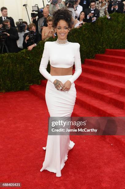 Rihanna attends the "Charles James: Beyond Fashion" Costume Institute Gala at the Metropolitan Museum of Art on May 5, 2014 in New York City.