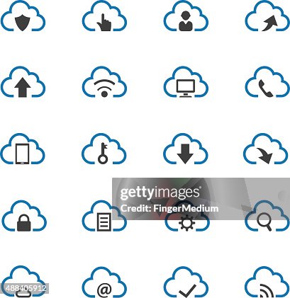 Cloud computing icon set Cloud computing icon set
