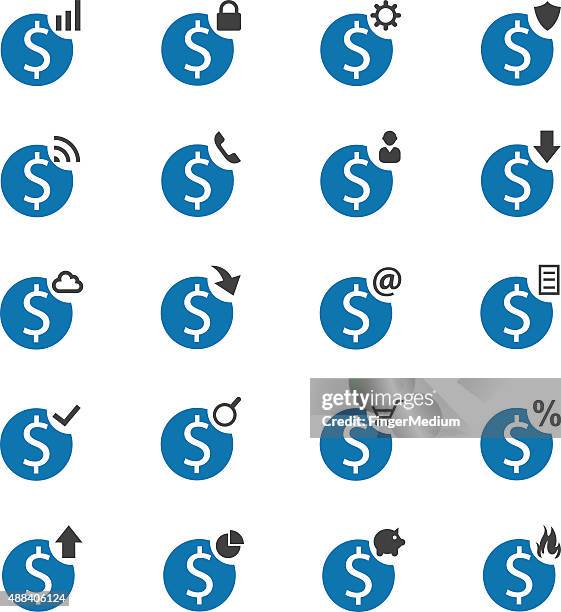 dollar icon set - tick insect stock illustrations