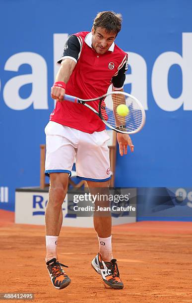 Tommy Robredo of Spain in action against Marin Cilic of Croatia during day four of the ATP Tour Open Banc Sabadell Barcelona 2014, 62nd Trofeo Conde...