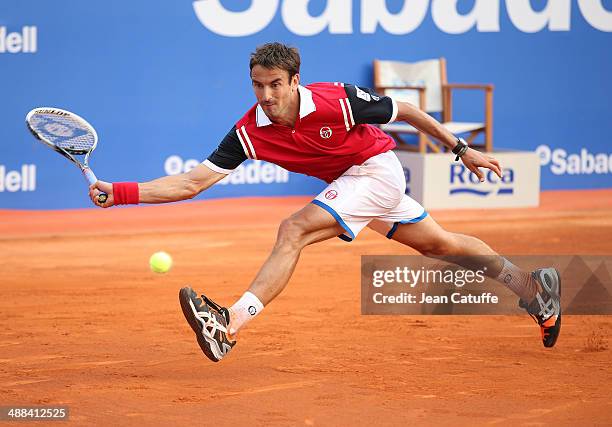 Tommy Robredo of Spain in action against Marin Cilic of Croatia during day four of the ATP Tour Open Banc Sabadell Barcelona 2014, 62nd Trofeo Conde...