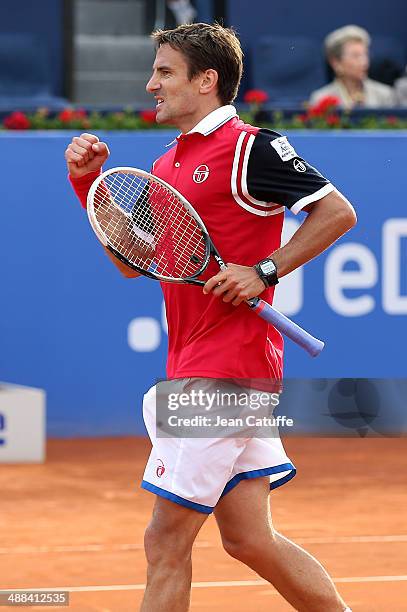 Tommy Robredo of Spain in action against Marin Cilic of Croatia during day four of the ATP Tour Open Banc Sabadell Barcelona 2014, 62nd Trofeo Conde...