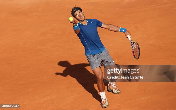 Rafael Nadal of Spain in action against Nicolas Almagro of Spain during the ATP Tour Open Banc Sabadell Barcelona 2014, 62nd Trofeo Conde de Godo at...