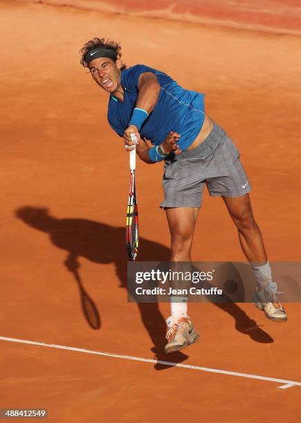 Rafael Nadal of Spain in action against Nicolas Almagro of Spain during the ATP Tour Open Banc Sabadell Barcelona 2014, 62nd Trofeo Conde de Godo at...