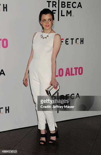 Actress Claudia Levy arrives at Tribeca Film's 'Palo Alto' - Los Angeles Premiere at the Director's Guild of America on May 5, 2014 in Los Angeles,...