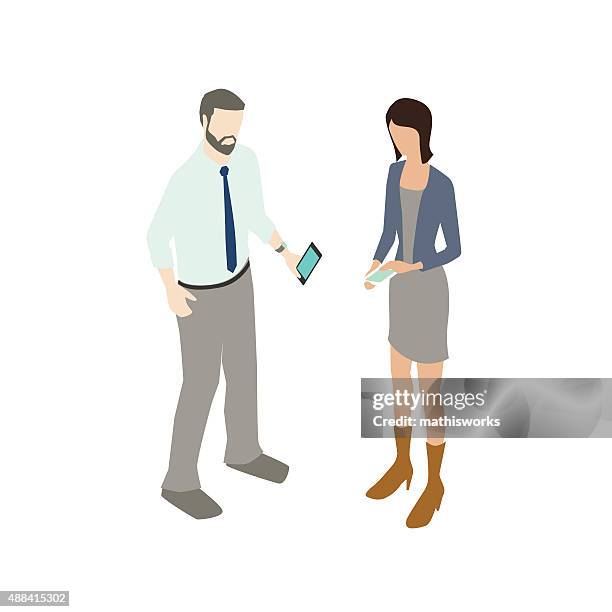 mobile users illustration - reading text message stock illustrations