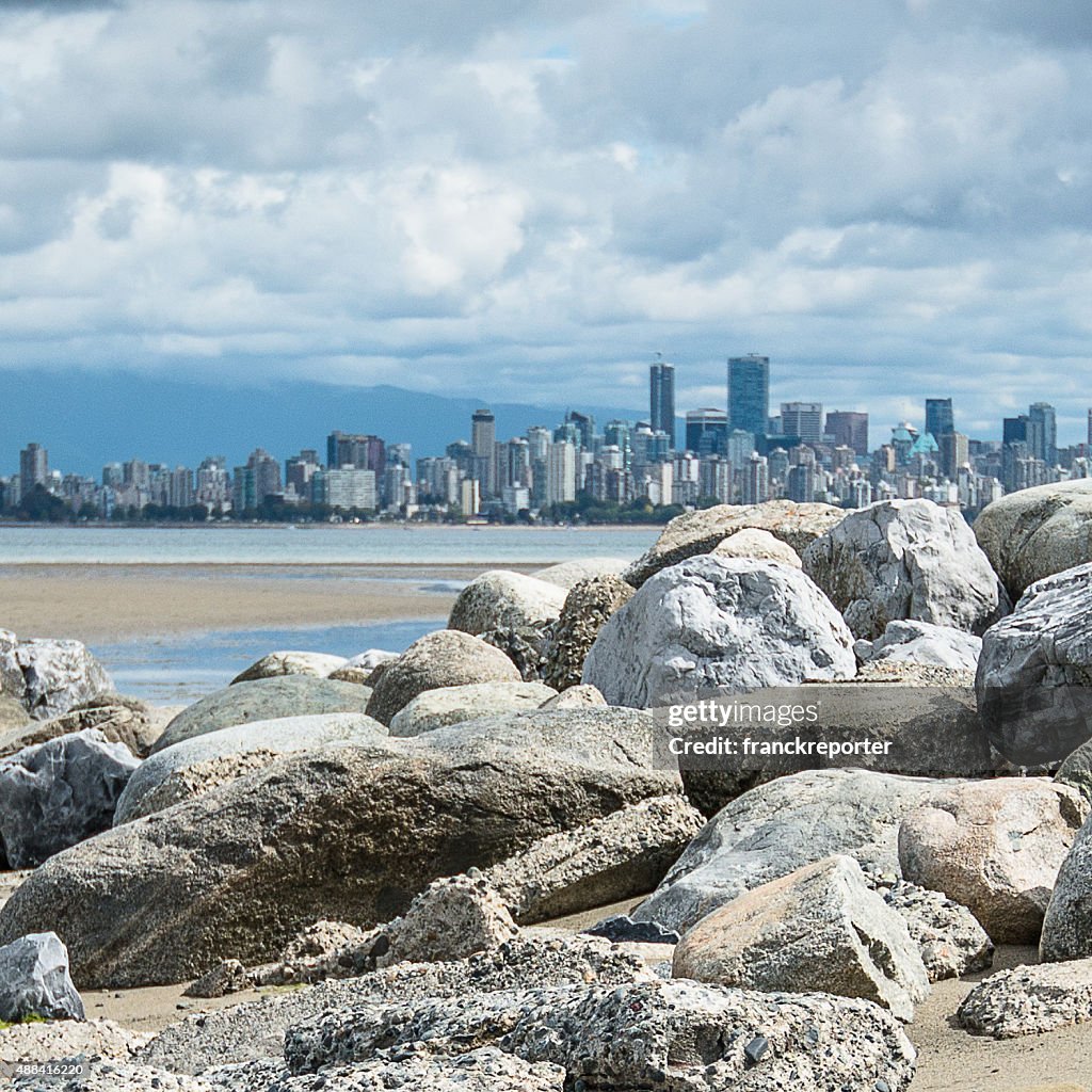 Vancouver skyline from the beach
