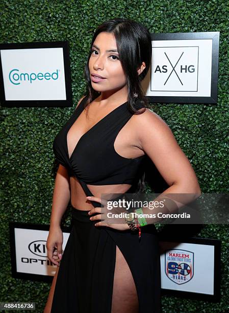 Jessenia Vice attends Angela Simmons Presents: Foofi and Harlem Globetrotters 90th Anniversary Collection at KIA STYLE360 on September 15, 2015 in...