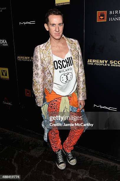 Designer Jeremy Scott attends the 'Jeremy Scott: The People's Designer' after party with SVEDKA Vodka at Provocateur on September 15, 2015 in New...