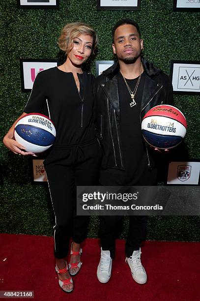 Bridget Kelly and Mack Wilds attend Angela Simmons Presents: Foofi and Harlem Globetrotters 90th Anniversary Collection at KIA STYLE360 on September...