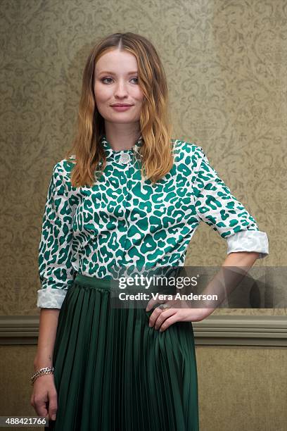 Emily Browning at the "Legend" Press Conference at the Park Hyatt on September 13, 2015 in Toronto, Ontario.